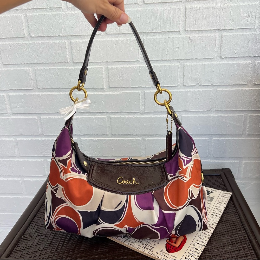 Y2K Coach Ashley Scarf Print Hobo Shoulder Bag 🤎